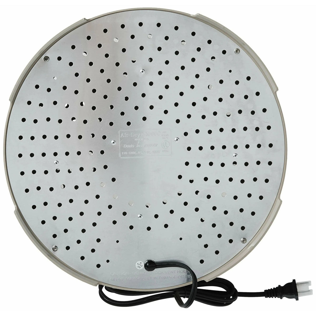 bottom of Davis Air-Dryr 1000 model 1458 electric marine dehumidifier for boat cabins