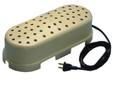 A beige Davis Air Dryr with cubic feet measurement on the top and an electrical power cord attached.