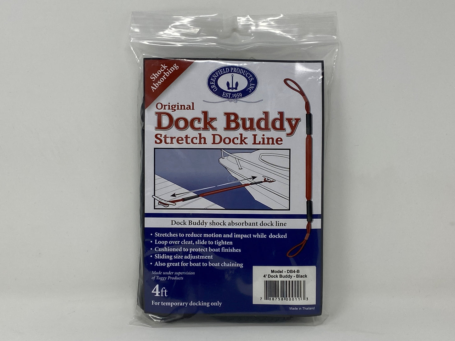 Dock Buddy Stretchable Quick Tie Dock Line Black