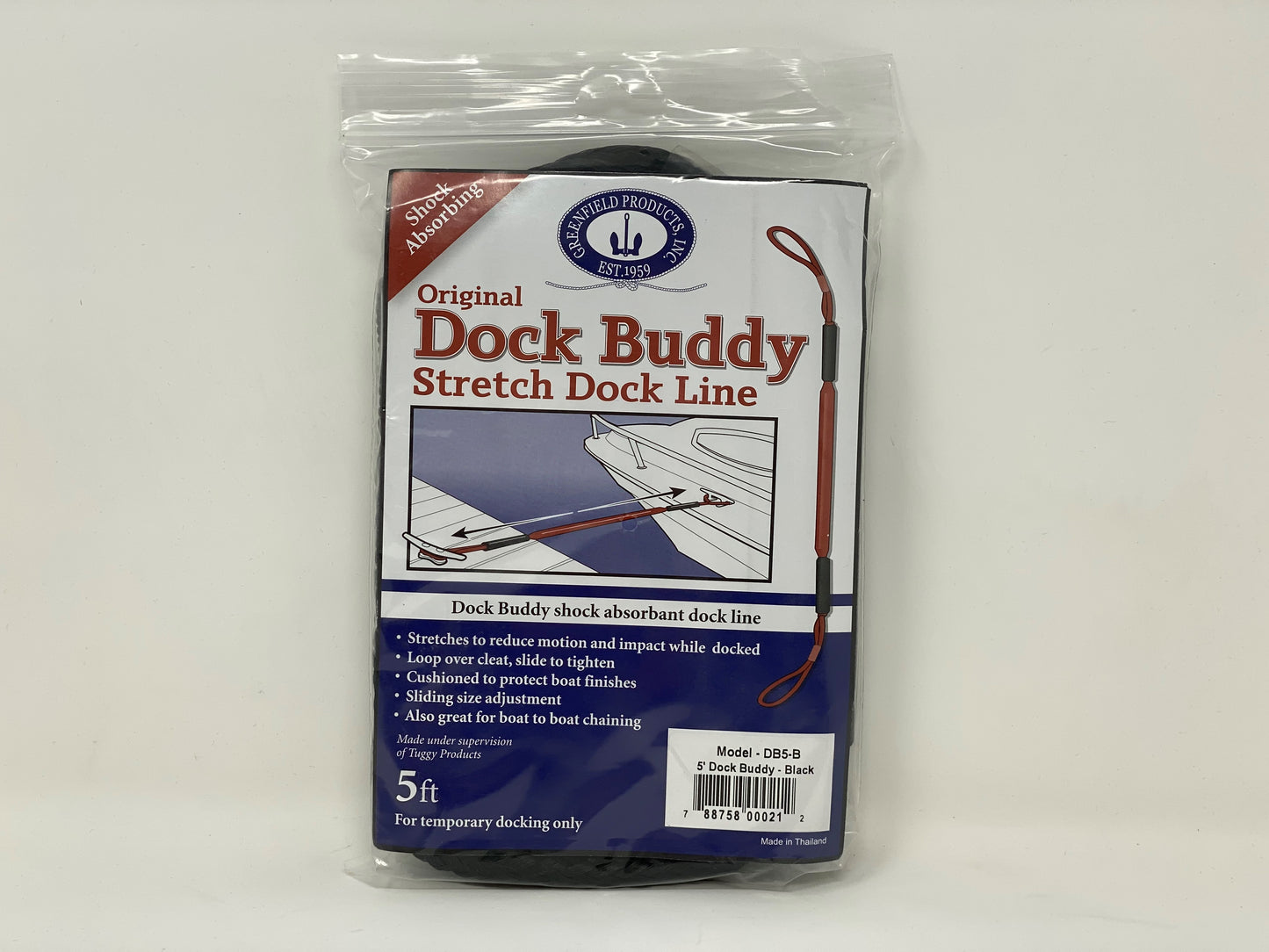 Dock Buddy Stretchable Quick Tie Dock Line Black