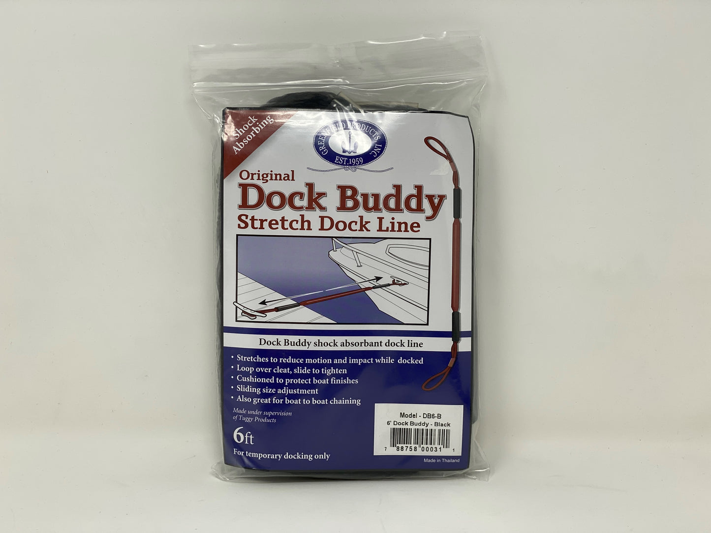 Dock Buddy Stretchable Quick Tie Dock Line Black