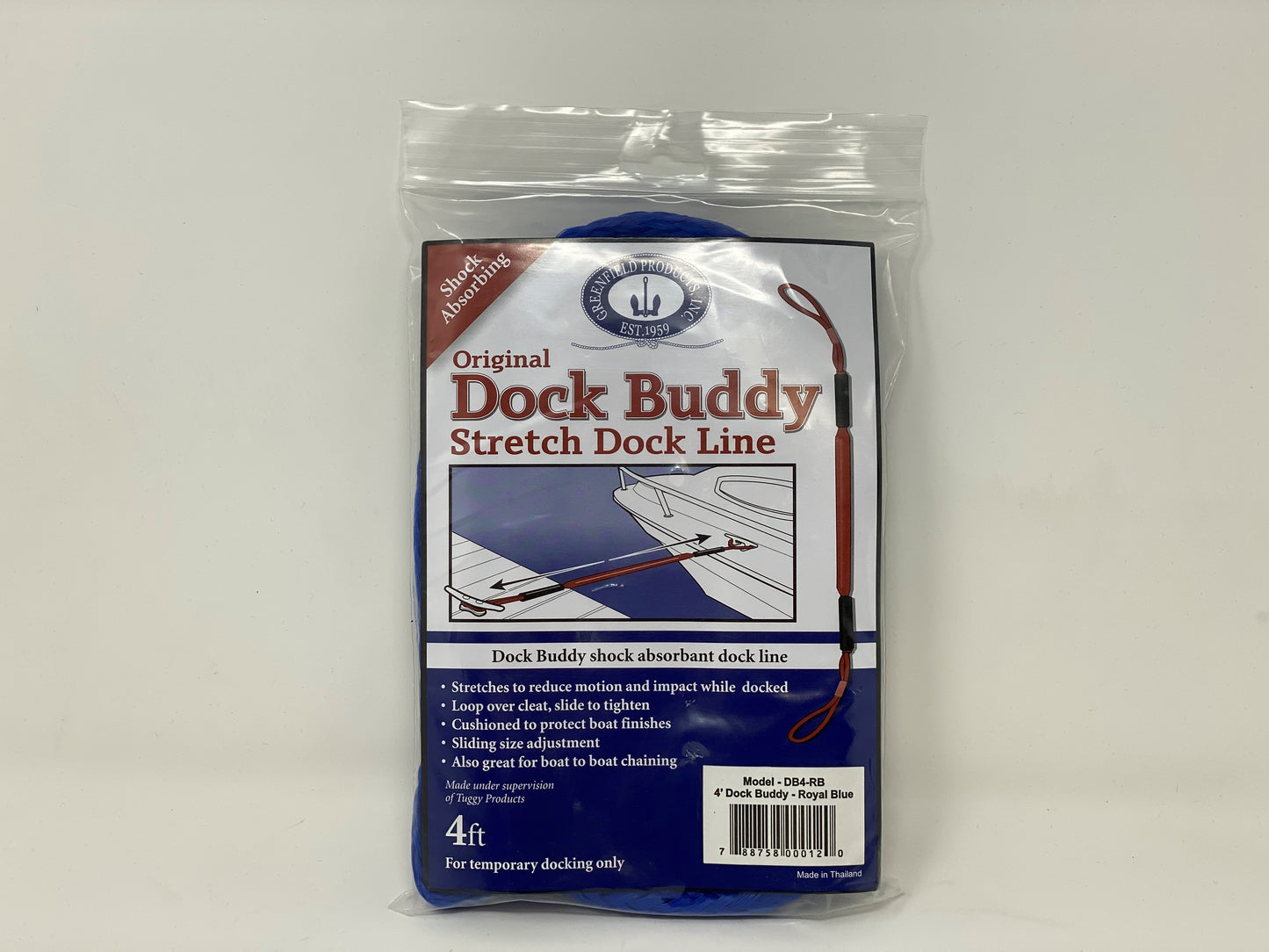 Dock Buddy Stretchable Quick Tie Dock Line Blue