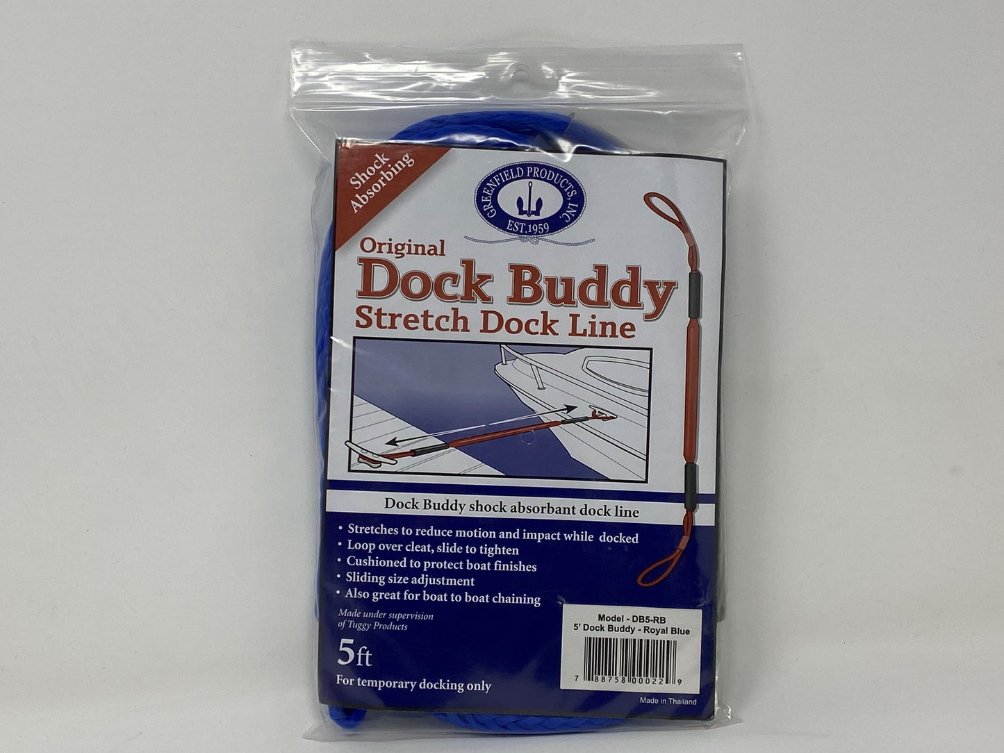 Dock Buddy Stretchable Quick Tie Dock Line Blue