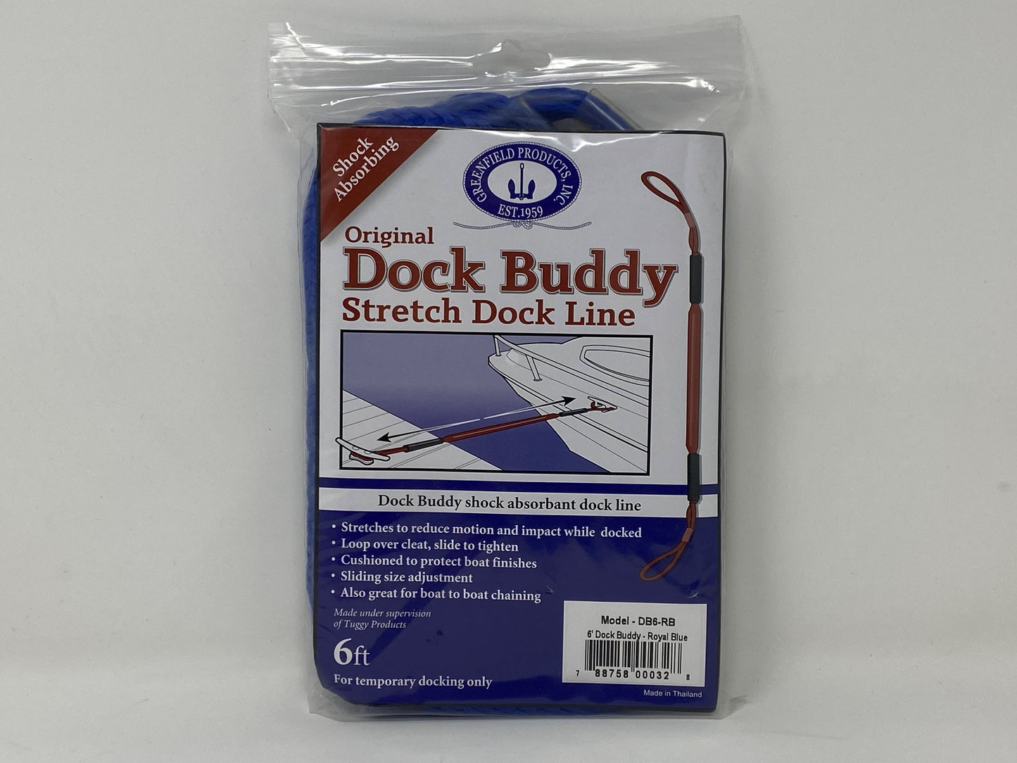 Dock Buddy Stretchable Quick Tie Dock Line Blue