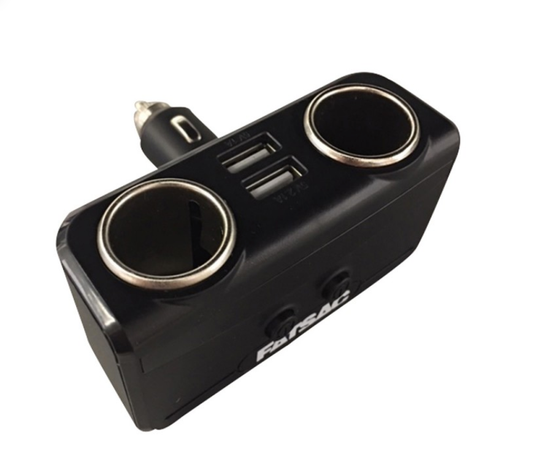 Fly High Fat Sac Twin Socket Splitter w/Dual USB Ports