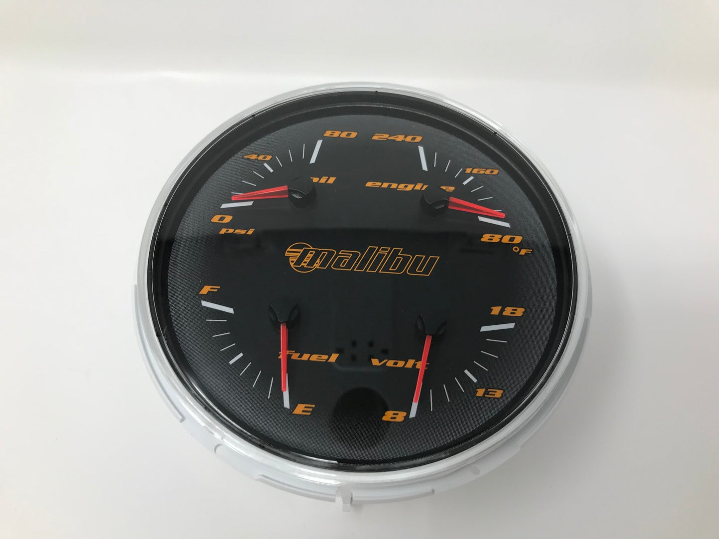 Malibu Boats Black and Amber Cluster Gauge