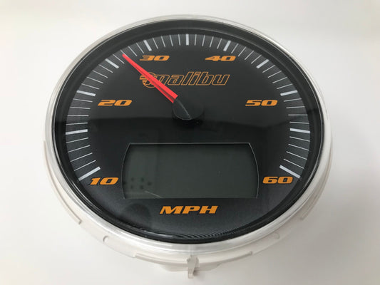 Malibu Boats Speedometer Gauge  Black & Amber