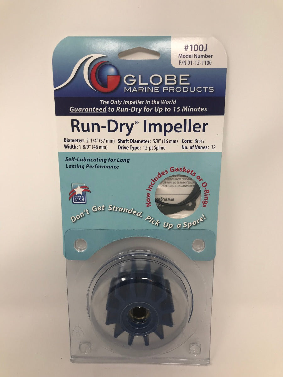 Globe 100J Run Dry Impeller Services indmar and F6B Pump