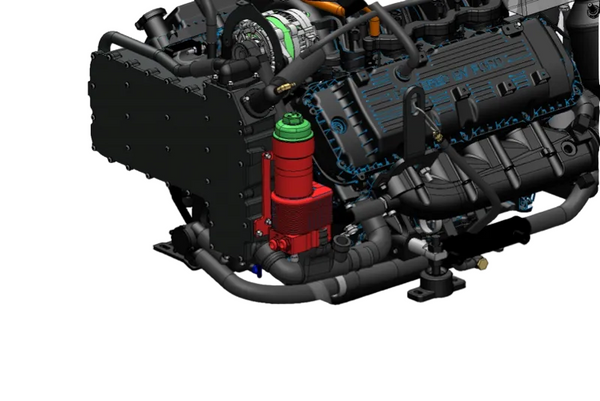 image of Ford engine with placement of oil filter