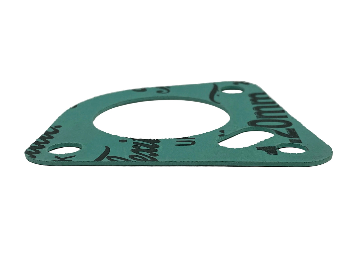 side view of the back of a green indmar gasket 3 bolt 