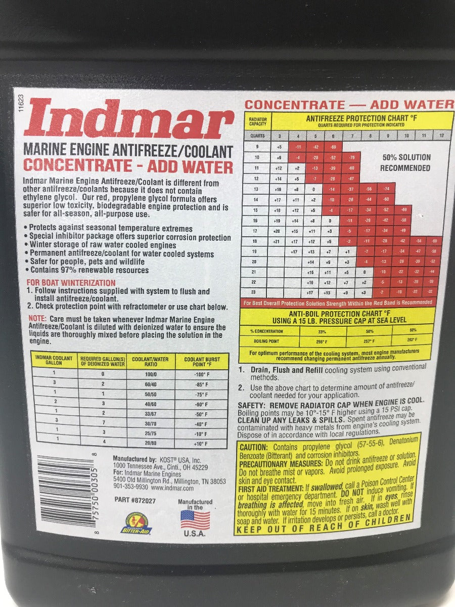 Indmar Antifreeze Red Propylene Glycol Gallon