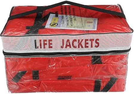 Kent Type II adult life jacket 4-pack with orange USCG approved PFDs and storage bag