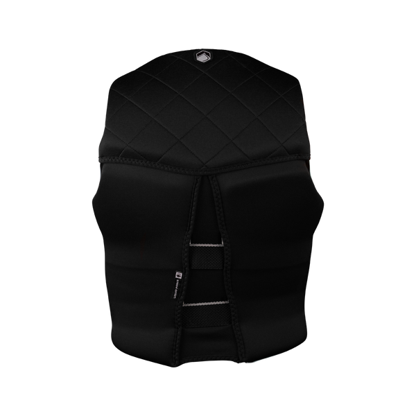 Back view of Liquid Force Diva Heritage women's life vest with lower V-back design