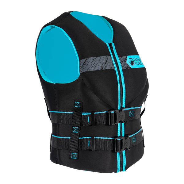 Side view of Liquid Force Hinge women's wakeboarding life vest