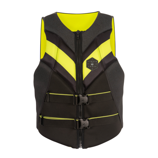 Liquid Force Rush CGA Wake Vest 2026 USCG Type III approved life jacket in neon