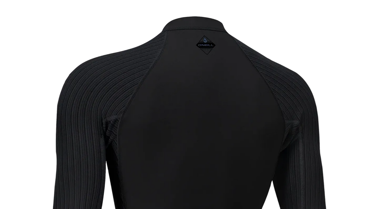 Back view of O'Neill Hyperfreak women's front zip wetsuit top