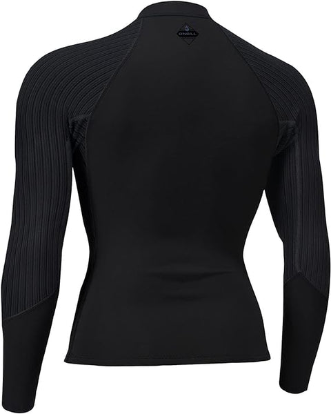 Back view of O'Neill Hyperfreak women's front zip wetsuit top