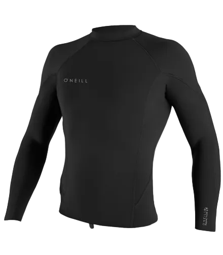 O'Neill Reactor-2 men's 1.5mm long sleeve neoprene wetsuit top in black