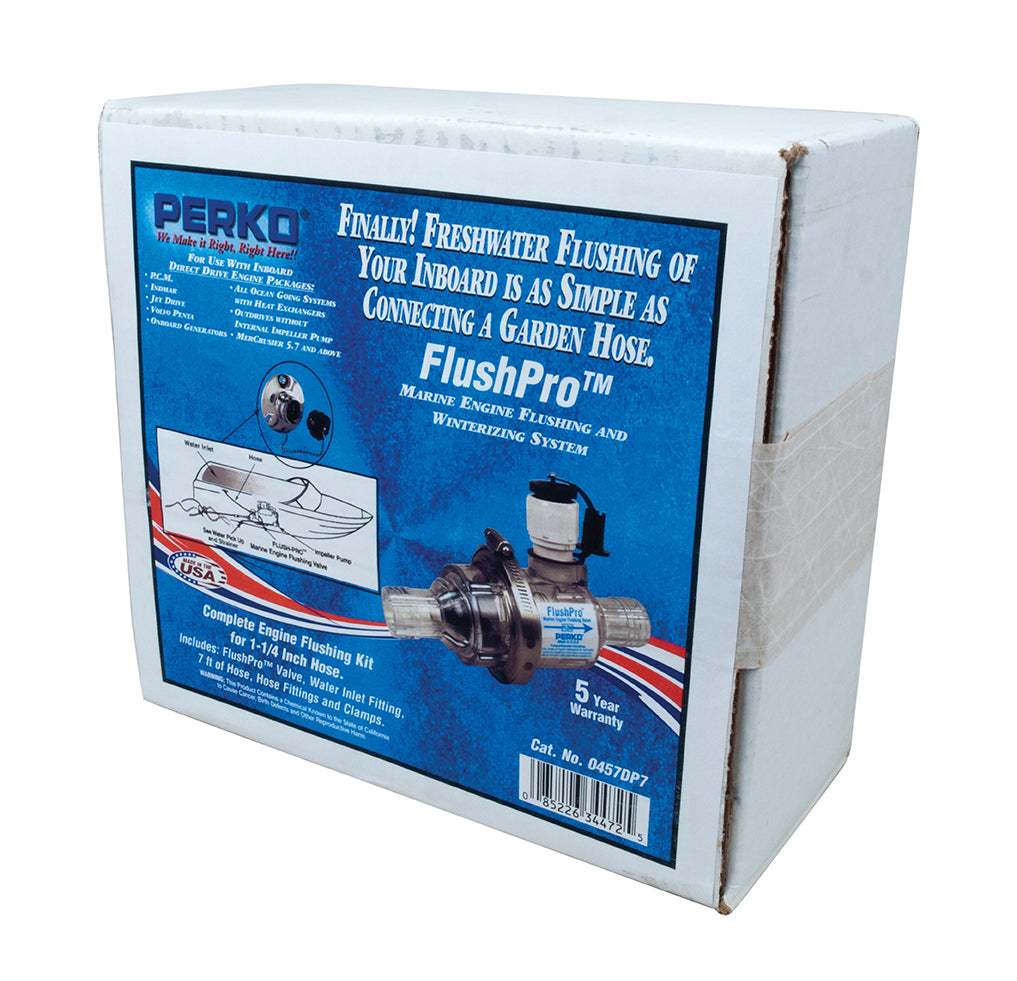 Perko Flush Kit 1-1/4" In-line Kit with Transom Thru-Hull Kit