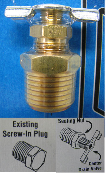 Brass engine block petcoc drain plug