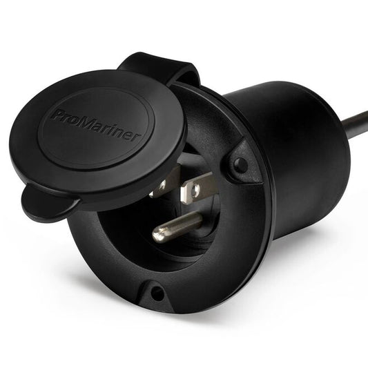 ProMariner Universal AC Plug Holder 51300 black marine battery charger power cord housing with protective cap