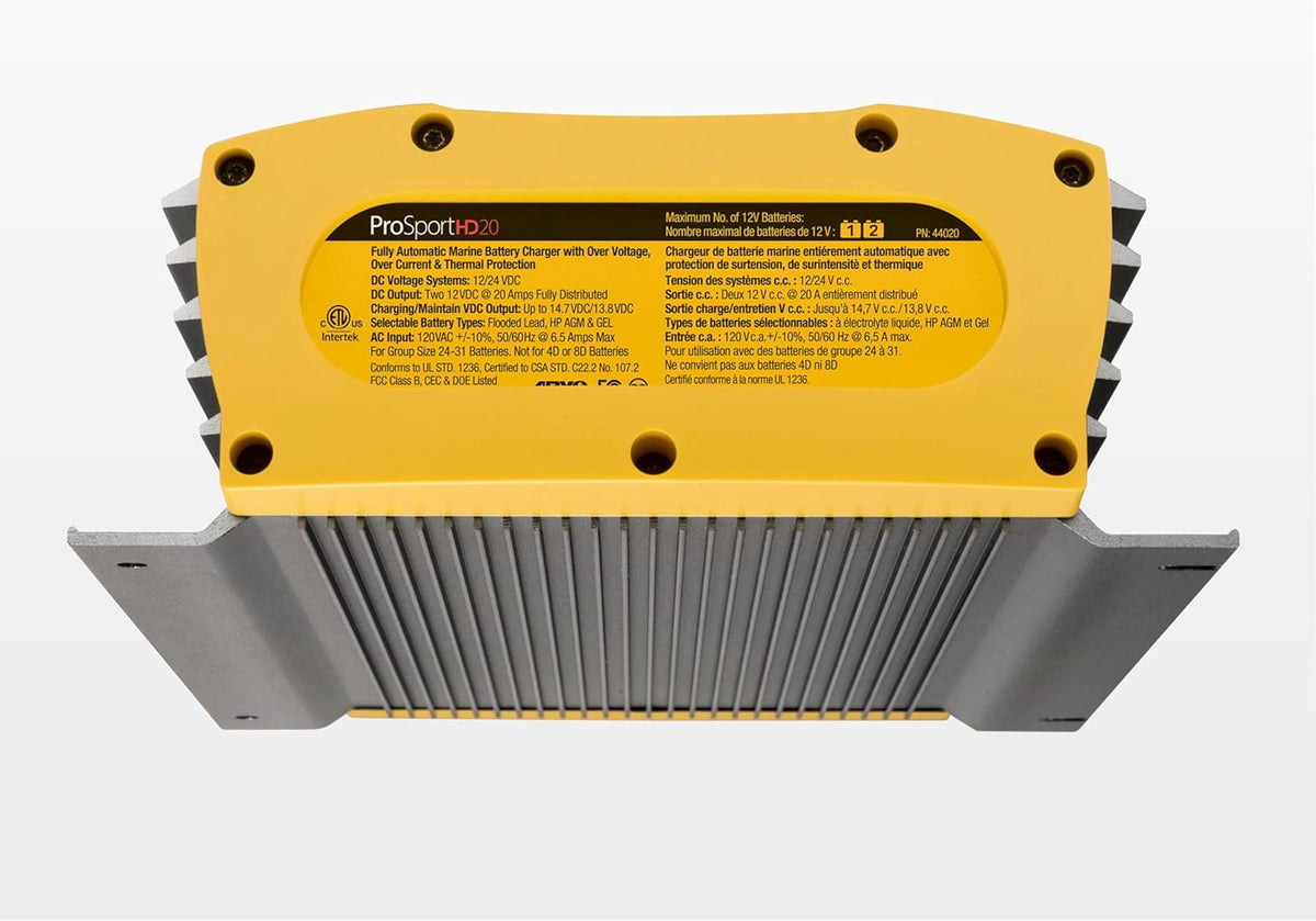 ProMariner ProSportHD 20 On-Board Marine Battery Charger – 20 Amp, 2 Bank – 44020