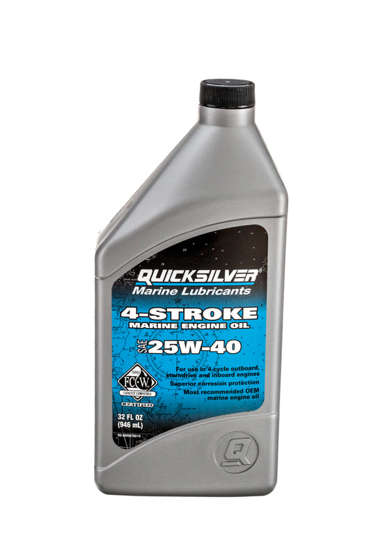 Quicksilver 25W-40 4-Stroke Marine Engine Oil - 8M0078619