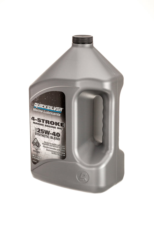 Quicksilver 25W-40 Synthetic Blend Marine Engine Oil – 1 Gallon