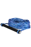Radar Global Water Sports 12-inch rubber waterski handle with 75-foot rope in blue and white