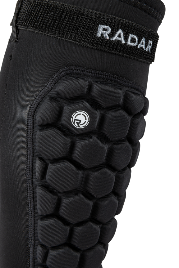 Close-up of Radar Hex-Protect shin guard padding