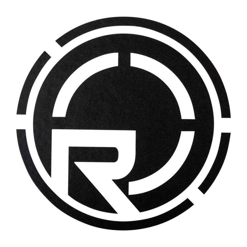 Black Radar Waterskis icon logo die-cut sticker measuring 3 inches.