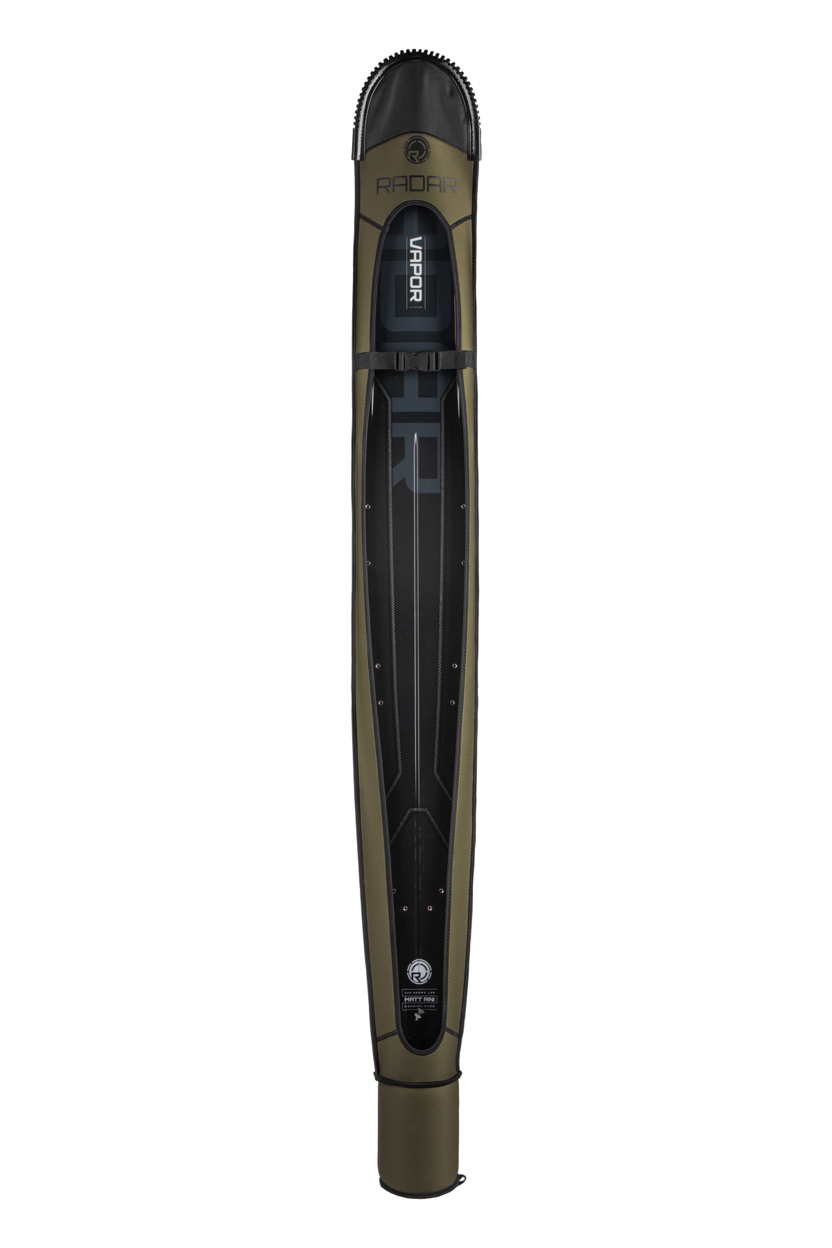 Radar Neo Sleeve water ski bag with fin protector in Moss Grey