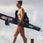 Slalom water ski stored inside Radar Neo Sleeve protective bag