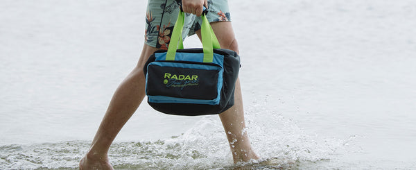 Radar Six Pack insulated nylon cooler bag with snack pouch