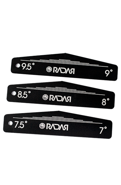 Radar Wing Angle Gauges three-piece slalom waterski fin tuning set