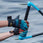 Young waterskier wearing Radar TRA kids waterski gloves