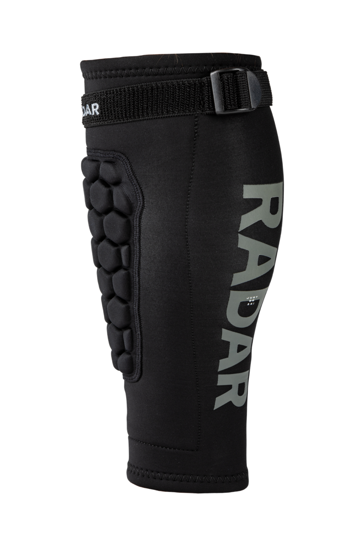 Rear view of Radar Shin Guard for trick waterskiing