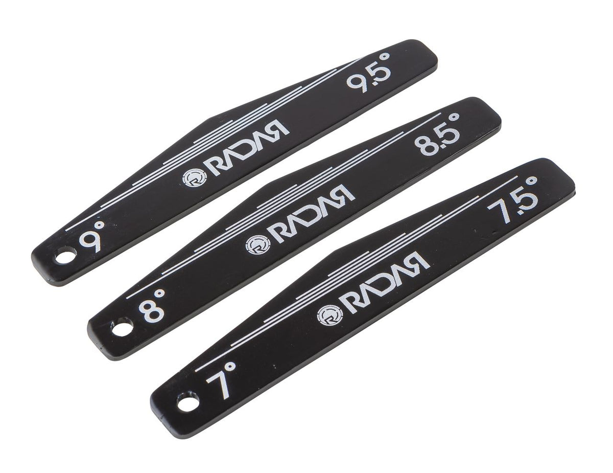 Radar Wing Angle Gauges three-piece slalom waterski fin tuning set