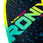 Close-up of a Ronix surfboard with geometric pattern and brand name.