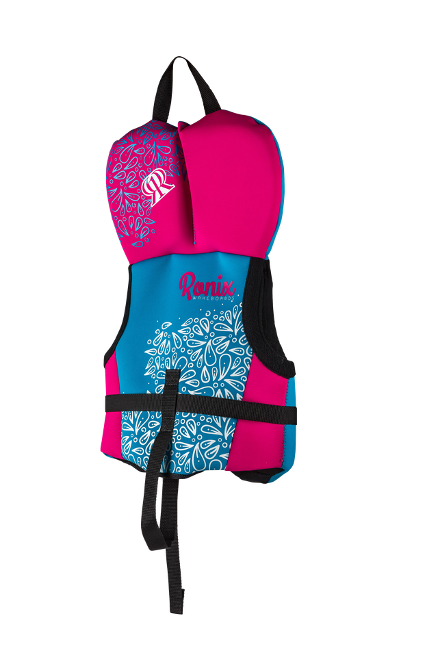 Ronix August Girls' Infant CGA Life Vest 2023 in Pink/Blue for children up to 30 lbs