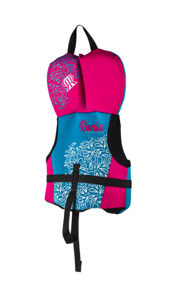 Ronix August Girls' Infant CGA Life Vest 2023 in Pink/Blue for children up to 30 lbs