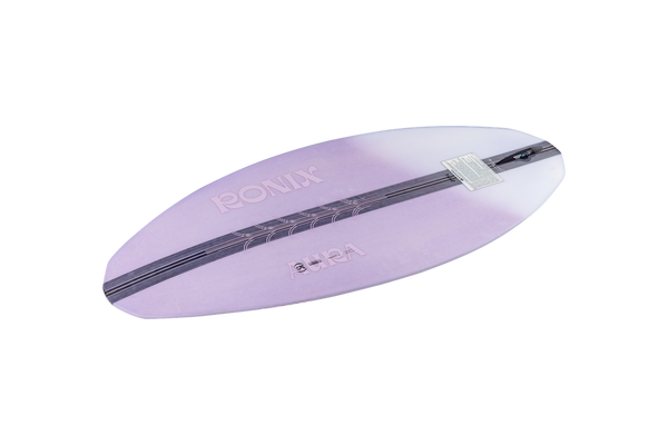 Bottom view of Ronix Aura Flyweight women's skimmer wakesurf board