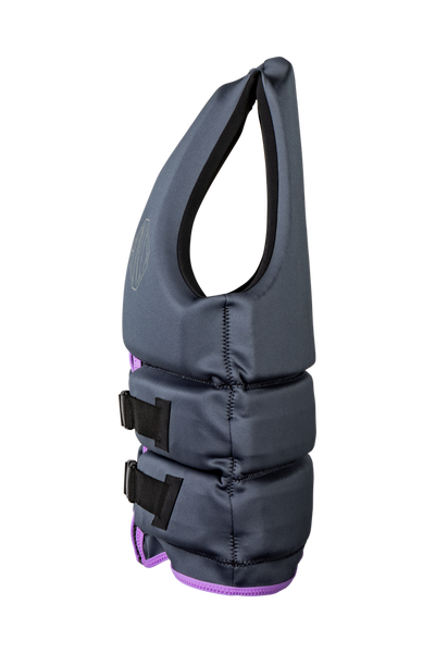 side view of Ronix Avalon YES women's Coast Guard Approved life jacket