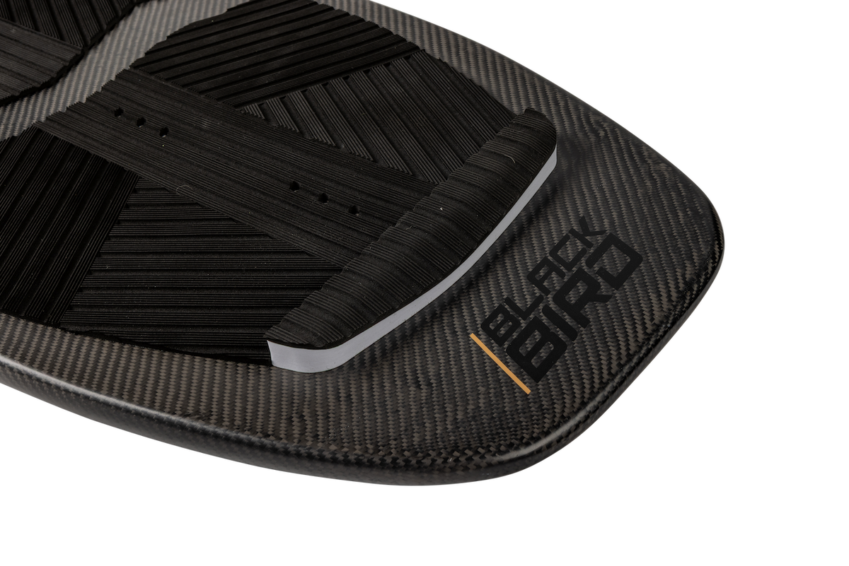 Blended grooved EVA traction pad on Ronix Blackbird foil board