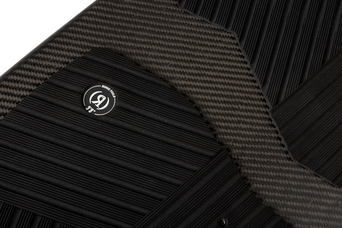 Blended grooved EVA traction pad on Ronix Blackbird foil board