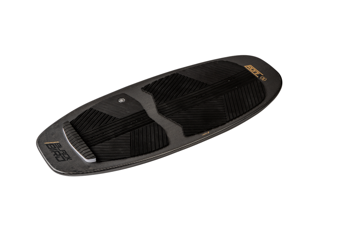 Blended grooved EVA traction pad on Ronix Blackbird foil board