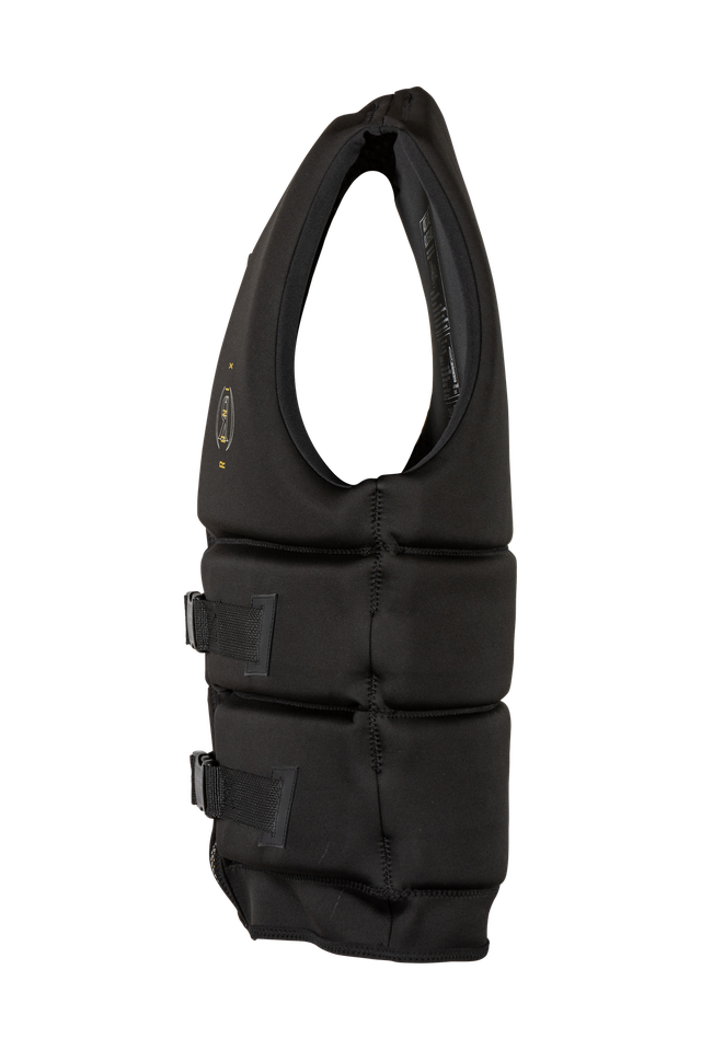 Side view of Ronix Blackjack YES CGA longer torso wake vest