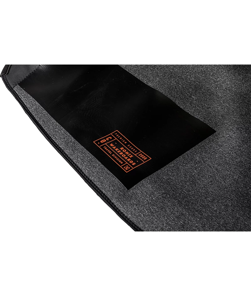 Ronix Bulwark Neo protective wakeboard sleeve close up logo