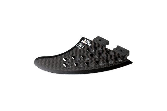 Perforated water-flow cutouts on Ronix Cheese Grater wakesurf fin