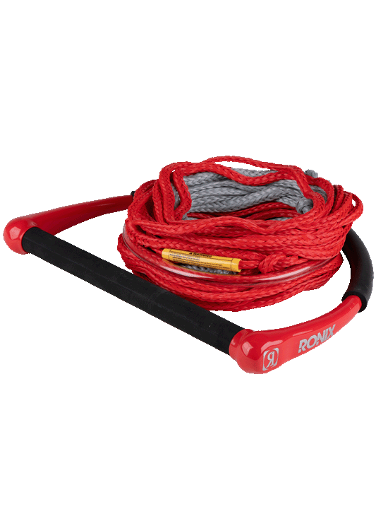 Ronix Combo 1.0 wakeboard rope and handle package in Red and Grey